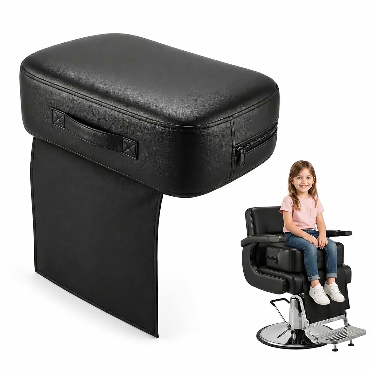 AUBWIG Salon Booster Seat for Kids Hair Cutting, 18" x 13" x 6.7" Children Salon Chair Cushion for Hair Stylist, Barber