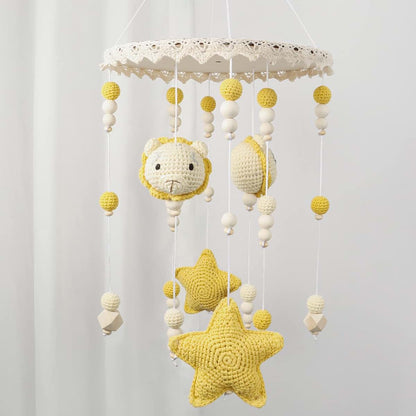 Boho Crochet Lion Baby Crib Mobile for Nursery Decor