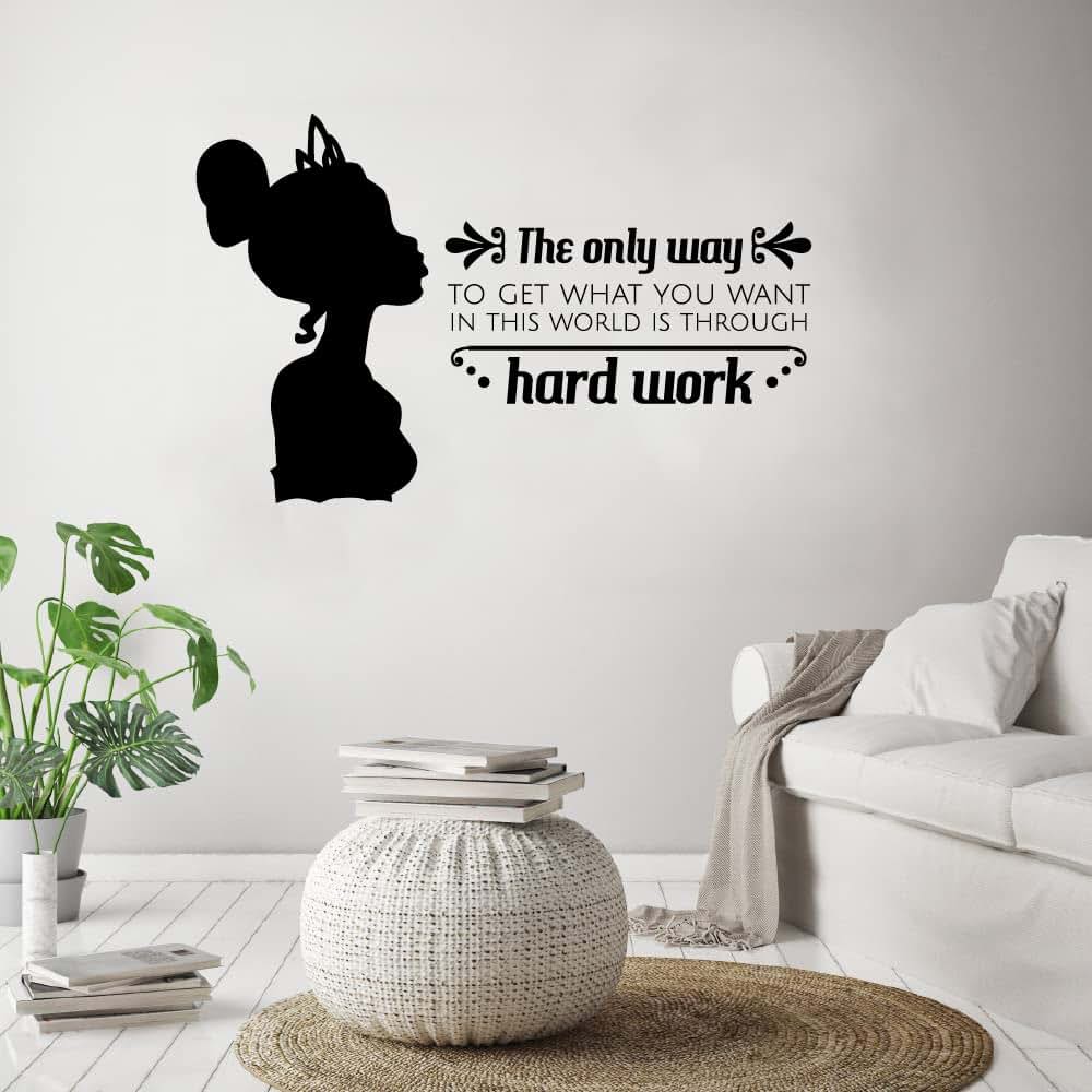 All Things Valuable Princess Tiana Silhouette Vinyl Wall Art Decal