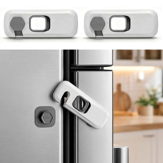 Gjinxi Sibba 2 Pack Fridge Lock Child Proof Refrigerator Lock with Strong Adhesive