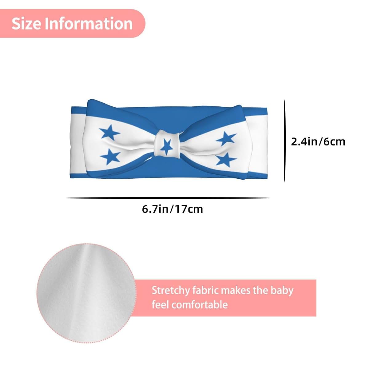 WZYCWB Honduras Flag Pattern Baby Bow Headband For Newborns (photo 3)