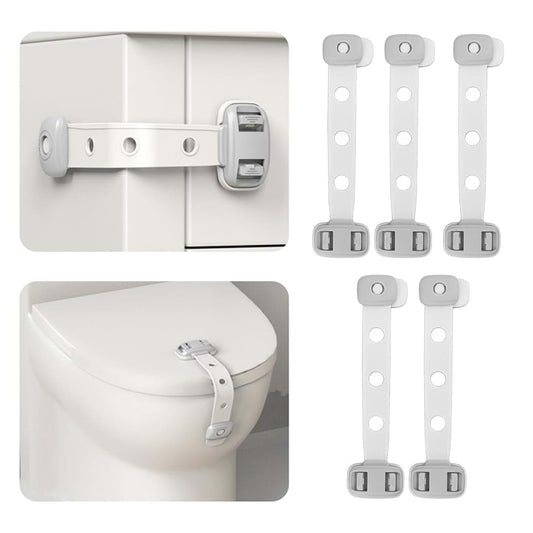 Moumouten Gray Child Safety Cabinet Locks, 5-Pack