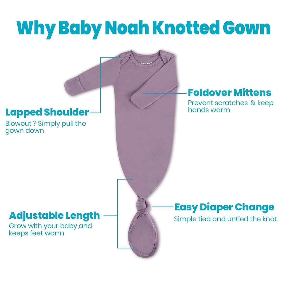 Knotted Baby Gown Set for Newborns | 2-Pack Sleepwear