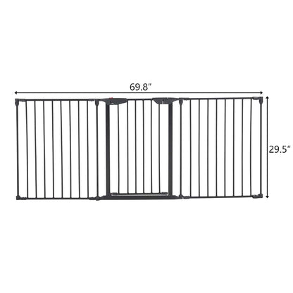 Volowoo Foldable Fireplace Fence,Metal Safety Fence/Play Yard Adjustable Fireplace Hearth BBQ Fire Gate Christmas Tree (photo 2)