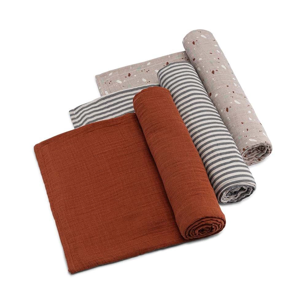 The Good Baby Soft Muslin Baby Swaddle Blankets, 3 Pack