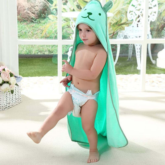 BayLeo Baby Hooded Toddler Towel with Bear Ear- Soft and Thick 100% Cotton Bath Set for Kids Girls Boys Infant and