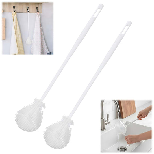 Ianfan 2 Pcs Silicone Bottle Cleaning Brush With 30cm Flexible Handle
