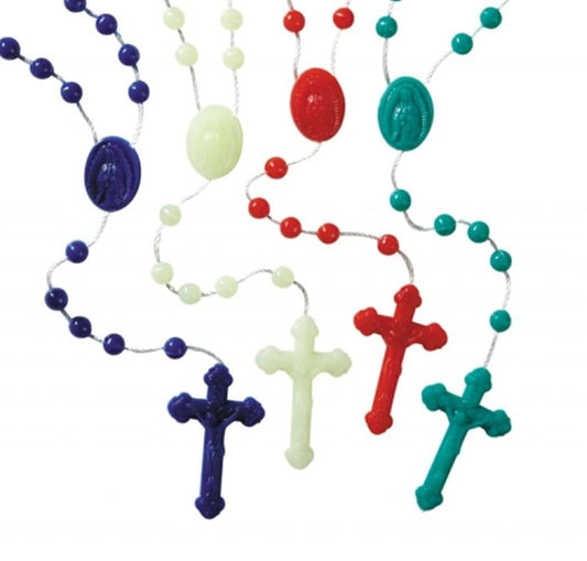 Religious Gifts Moulded Acrylic Prayer Bead Our Lady of Guadalupe Rosary, 100 Pack, Assorted Color