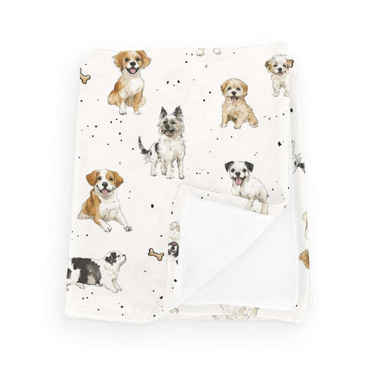 Wicbfdfv Cute Dogs Puppy Bone Baby Blankets for Boy Girl Cartoon Pet Animal Flannel Blanket Dog Lover Gift Fluffy