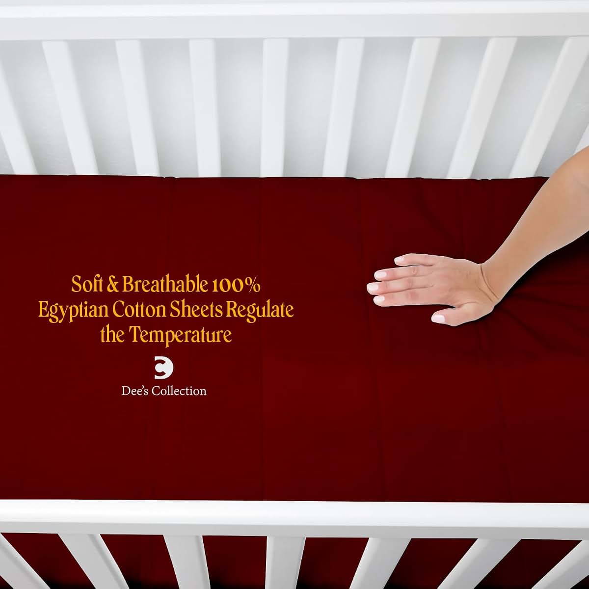 Dee's Collection 4 Pack Standard 52x28 Inch Crib Fitted Sheets Stretchy Portable Fitted Playard Sheet Convertible (photo 2)