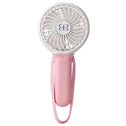 Buggygear 3-Speed USB Rechargeable Turbo Fan with Power Bank and LED Flashlight - Pink/White
