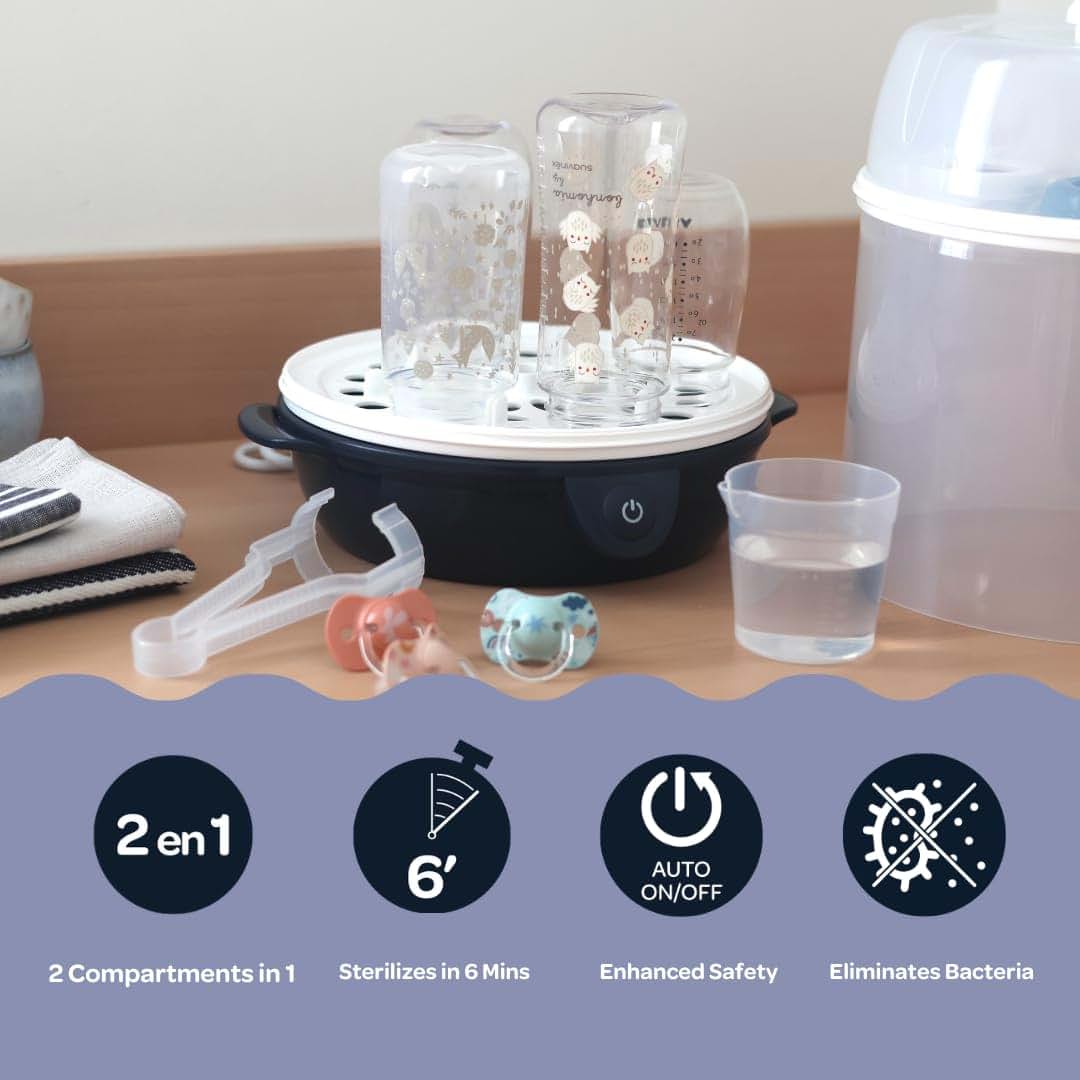 Béaba BEABA Steril' Express 2-in-1 Baby Bottle Sterilizer, Fast Sterilization in 6 Minutes, Auto Shut Off Feature (photo 3)
