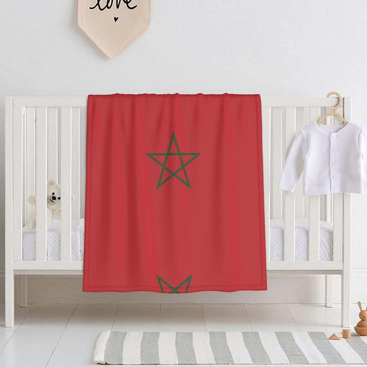 WBQLSL Flag of Morocco Super Soft Baby Blanket - Swaddle Blanket 30x40 inches, Suitable for Newborns in All Seasons