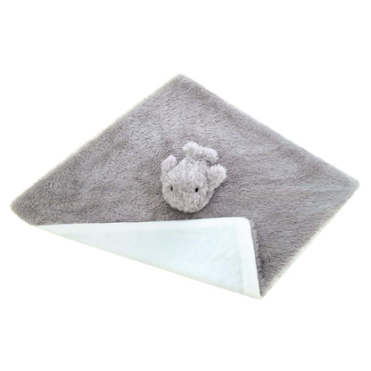 Doindute Baby Gray Whale Stuffed Animal Security Blanket, 14 Inch Plush Lovey