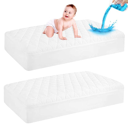 Grt 2 Pack Waterproof Deep Pocket Fitted Crib Mattress Protector