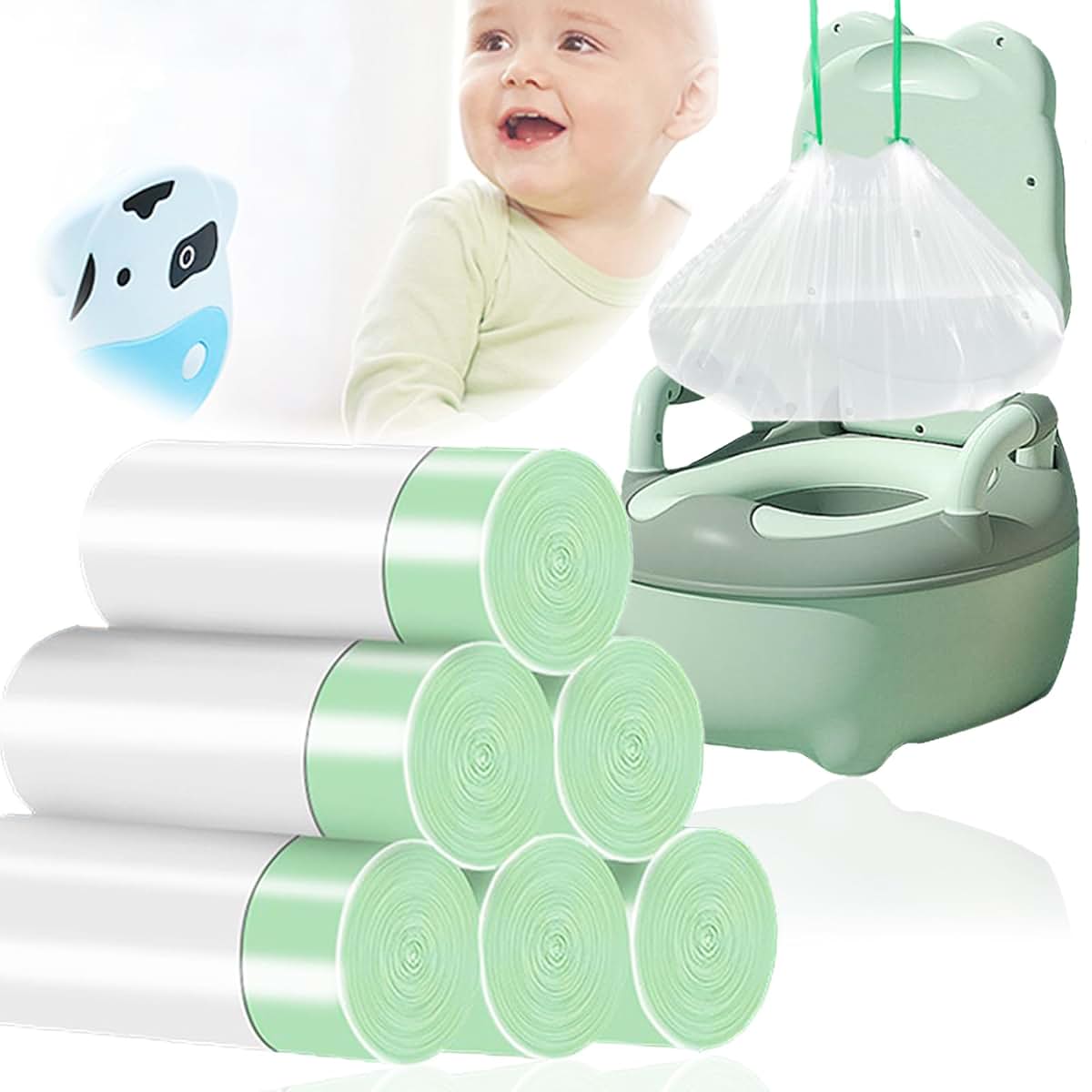 Potty Seat Liners - 100 Count Disposable Training and Travel Bags
