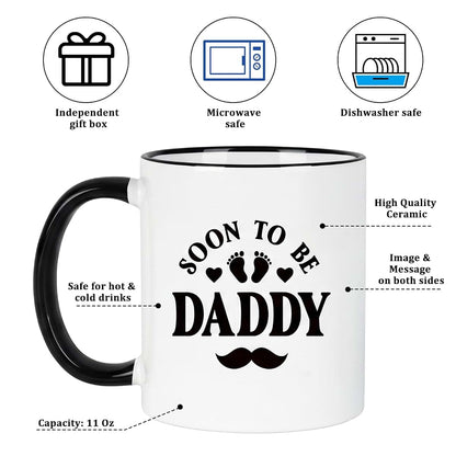 Acellegic New Dad Gifts Box Set with Ceramic Mug and Keychain