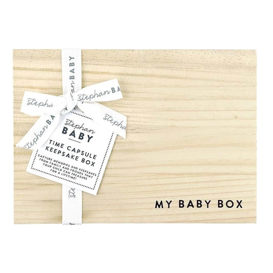 Stephan Baby Keepsake Box Pine Wood Memory Storage Case for Baby Keepsakes Gift 9" x 13", My Baby Box