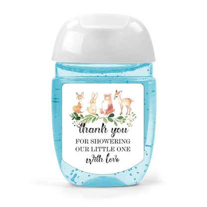 Hand Sanitizer Labels Thank You for Showering Our Little One with Love Stickers Green 1.26 x 1.39 Inch 36 Count