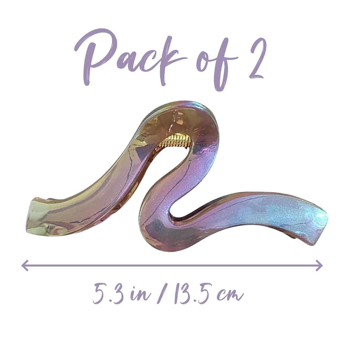 Vubbkdi 2 PCS Glitter Hair Claw, Wavy Hair Clip Accessory