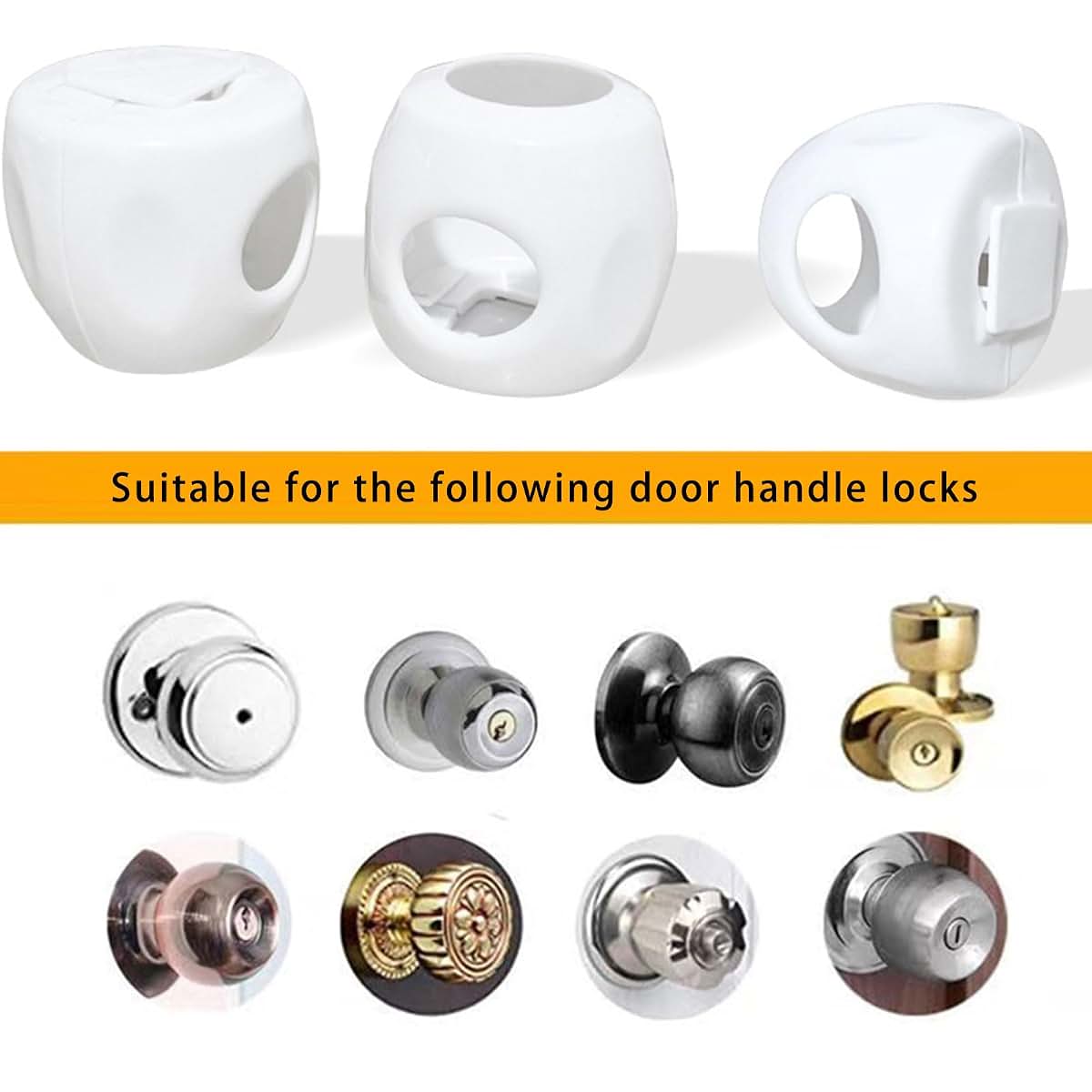RSHuiOUXX Child Proof Door Knob Guard White Lock Sleeve (photo 3)