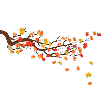 Autumn Maple Tree Wall Stickers Peel and Stick Mural Decals