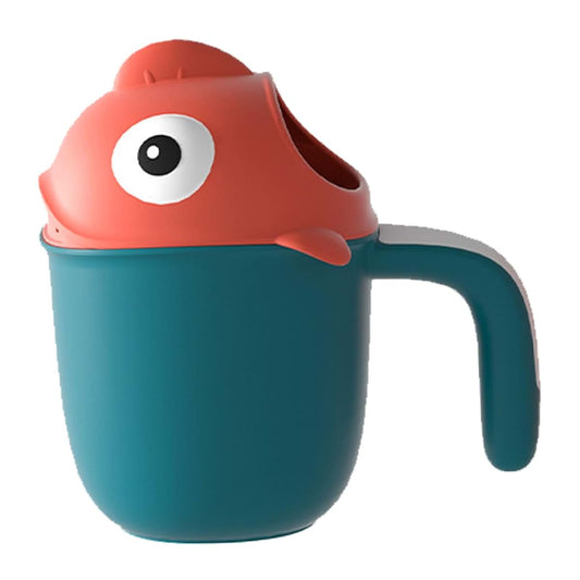 Comebachome Bath Cup for Rinsing Hair, 6.3inch Fish Shaped Baby Bath Rinse Cup, Baby Shower Head Wash Cup, Waterfall