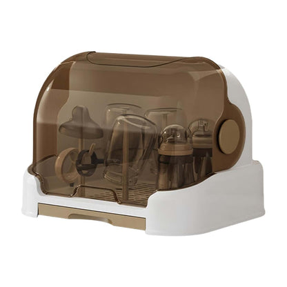 Biniveil Baby Bottle Drying Rack - Dustproof Storage with Lid & Drain Tray, Organizer, Dryer Holder