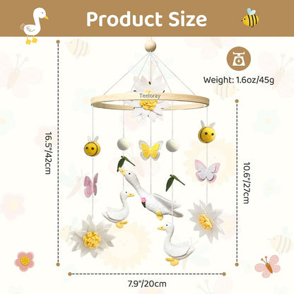 Teeloray Handmade Felt Goose Crib Mobile for Nursery Decor