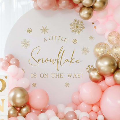 A Little Snowflake Is On The Way Decal - Winter Wonderland Baby Shower Wall Sticker