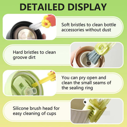 3-in-1 Cup Lid Gap Cleaning Brush Set for Bottles and Appliances