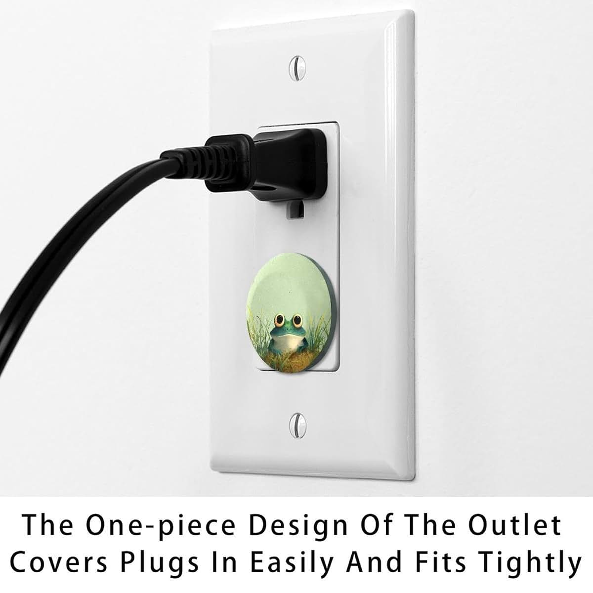 CDGIRUOWUNV Cute Frog (1) Outlet Covers Baby Proofing Safe & Secure Electric Plug Protectors | Sturdy Childproof Socket (photo 3)