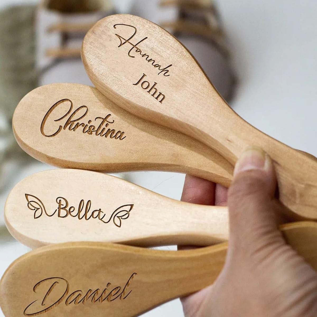 DOYOUWE Personalized Newborn Brush Set