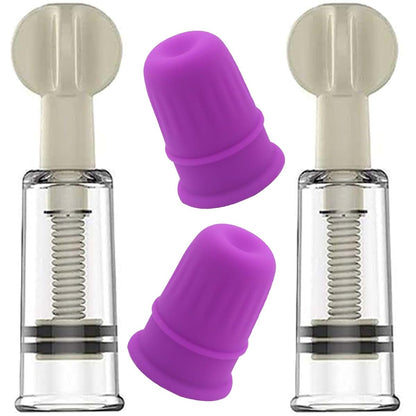 Jesakmie 4pcs Silicone Vacuum Cup Set for Flat Inverted Nipples, White and Red