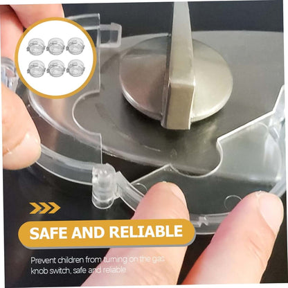 Gas Stove Knob Covers 6pcs Plastic Childproof Protector Guard