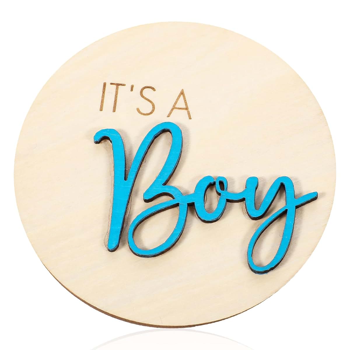 Bamboo Wood Newborn Announcement Sign for Gender Reveal Decor
