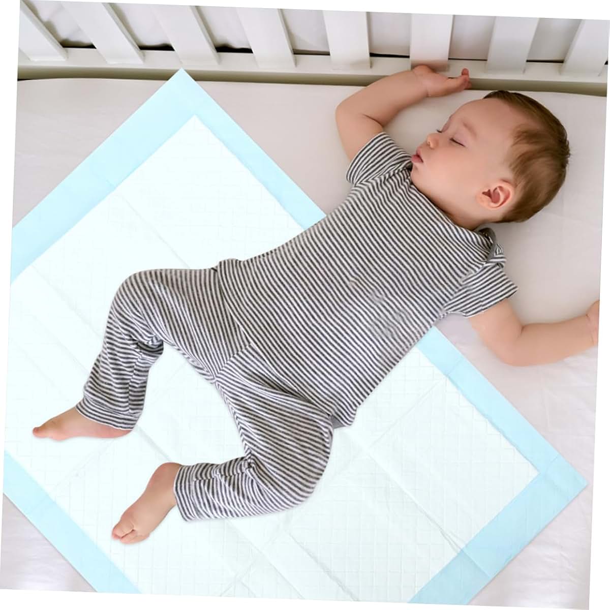 BESPORTBLE 10 Pack Disposable Newborn Changing Pads, Super Absorbent Cotton & PE, Sky Blue