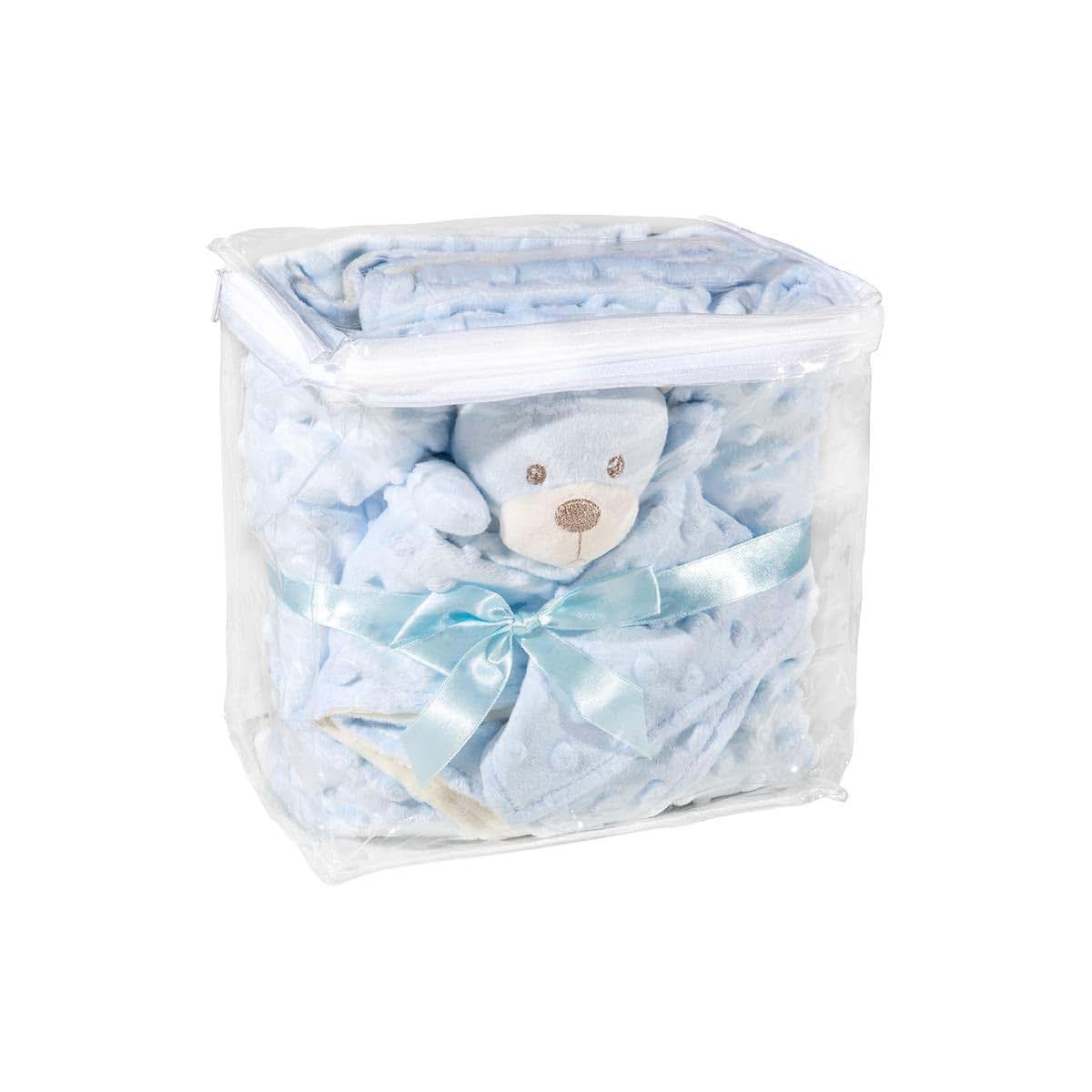 AdonisUSA Baby Blanket And Matching Plush Toy Set, Blue (photo 2)