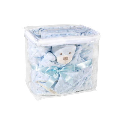 AdonisUSA Baby Blanket And Matching Plush Toy Set, Blue (photo 2)