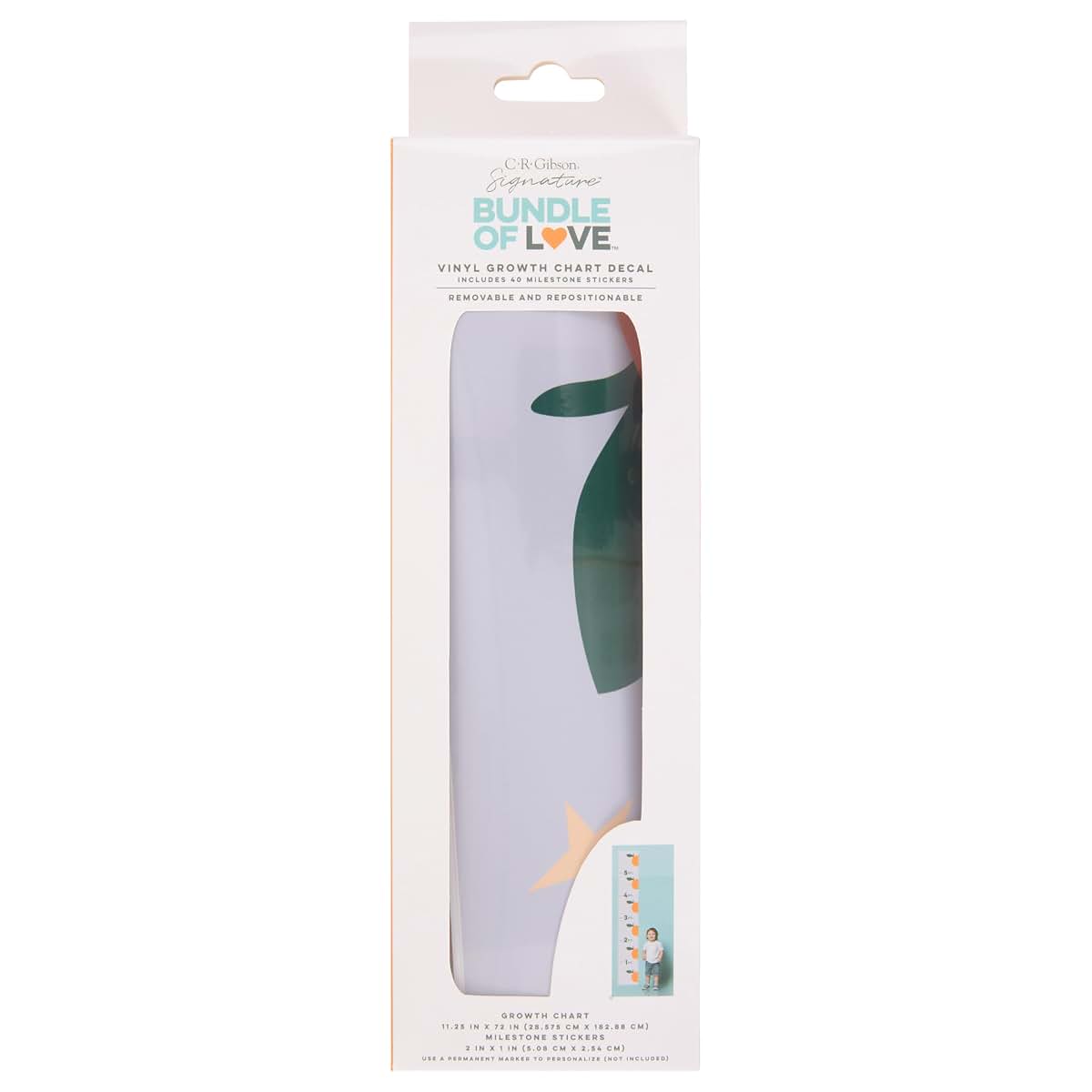 C.R. Gibson Little Darling Baby Growth Chart With Milestone Stickers