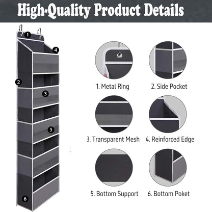 Coraltree Over The Door Organizer, 5-Tier Hanging Storage In Black (photo 4)
