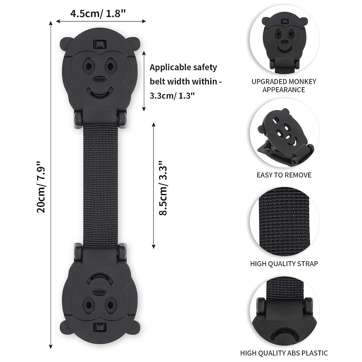 Qopahi Anti Escape Safety Harness Chest Clip Lock for Baby Seats and Strollers