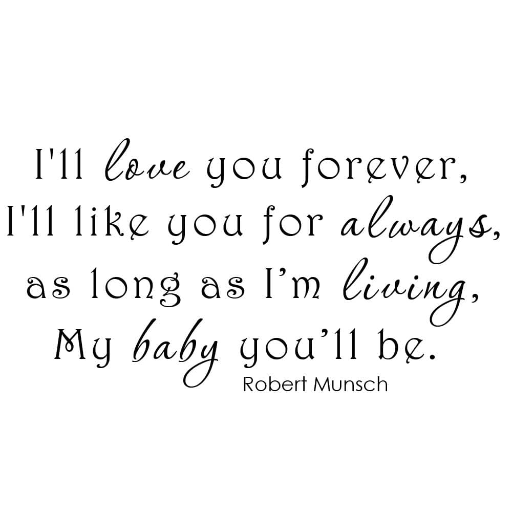 WallPlaza I'll Love You Forever Wall Decal, Teal Matte Vinyl (photo 3)