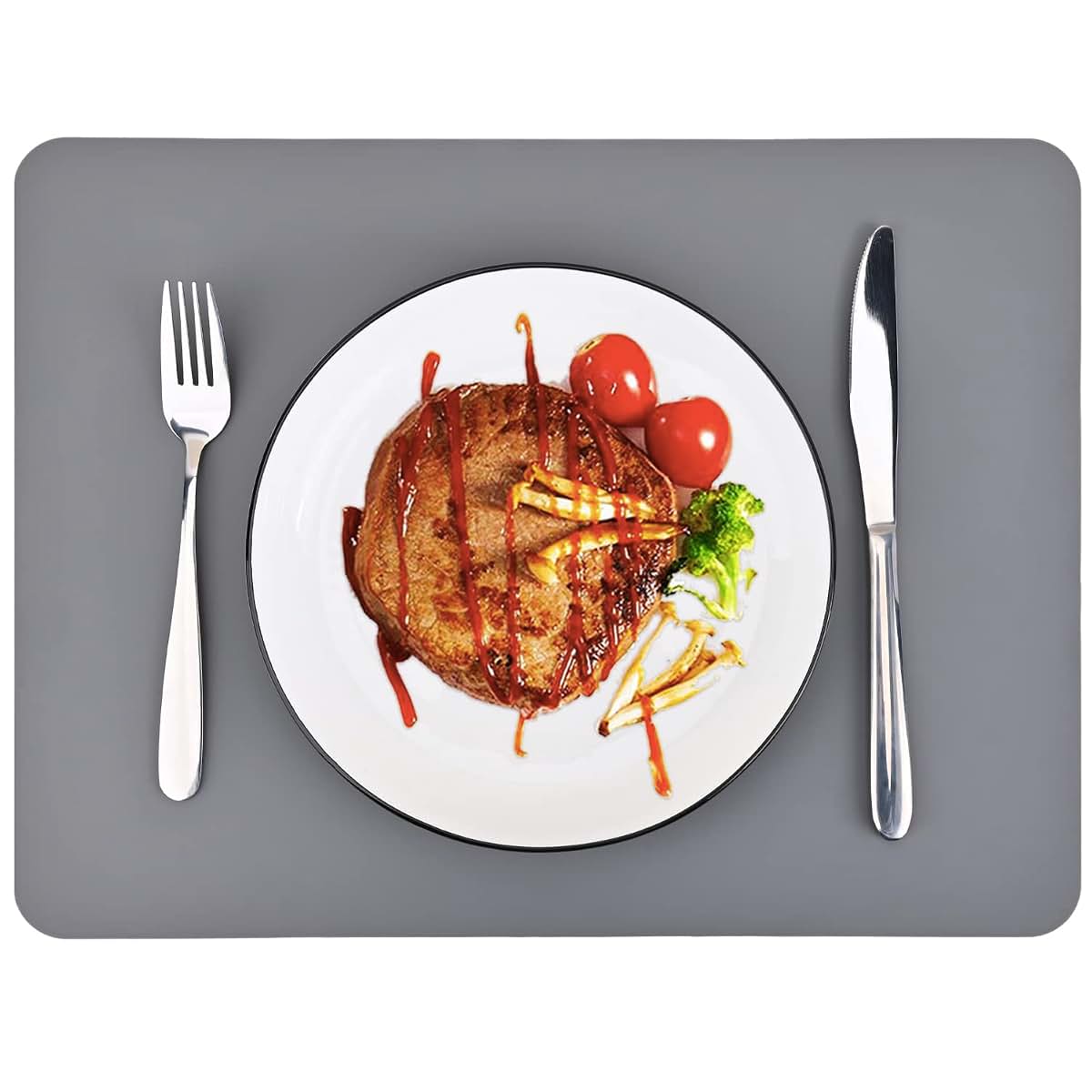 Weaving Dream Silicone Placemats For Toddlers And Kids, Gray, Set Of 2 (photo 3)