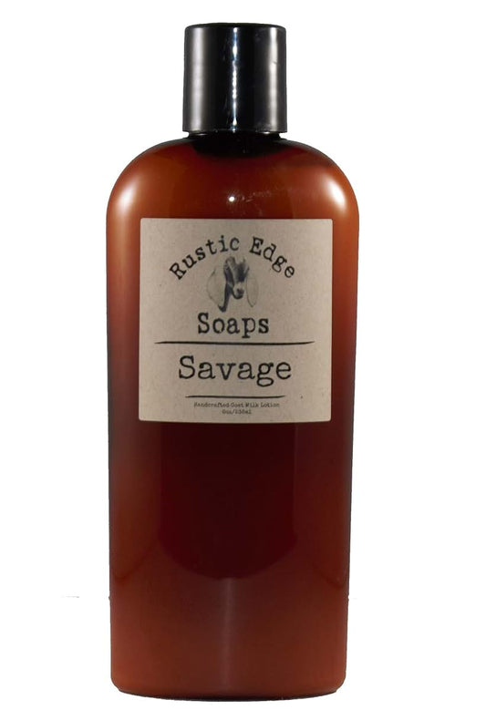 Rustic Edge Soaps Savage Goat Milk Lotion, 8 ozs., Mens Fragrance Lotion