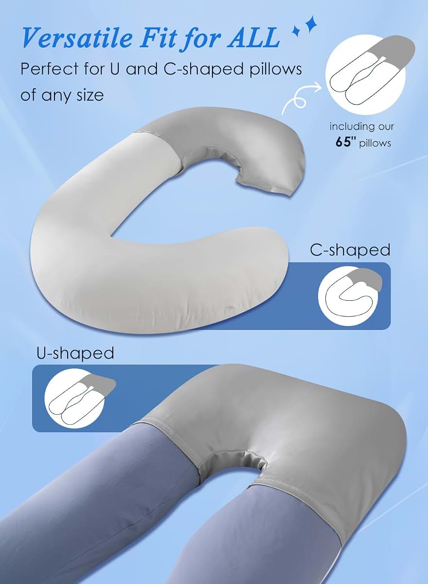 Queen Rose Satin Pillow Cover for Maternity Body Pillows