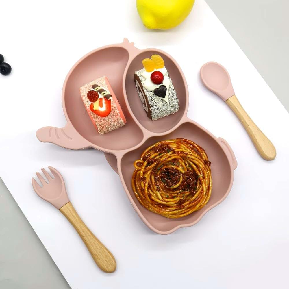 Elephant Feeding Plates | 100% Silicone | Set of 2 | Multicolor