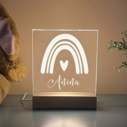 chopie Rainbow Night Light, Personalized Girls Bedroom Decor, Gift for Her, Nursery Boho Room Creative Kids Bedside