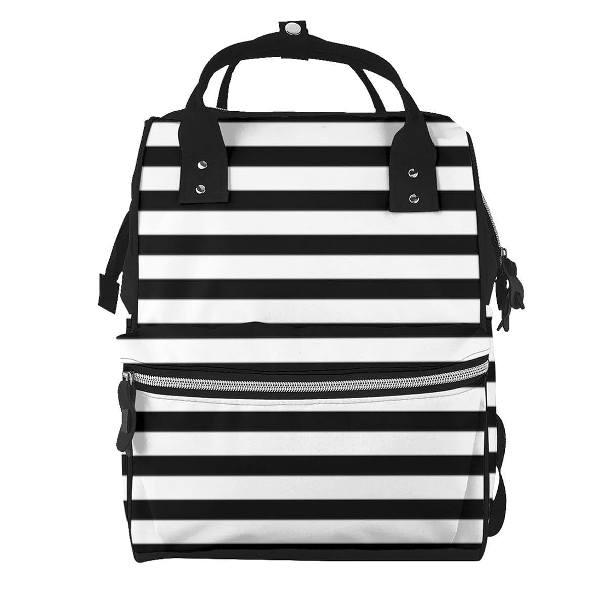 LYPZMET Black And White Stripe Diaper Bag Backpack