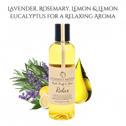 Lemon Eucalyptus Massage & Body Oil | 4 Oz Plant-Based Essential Oil Scented